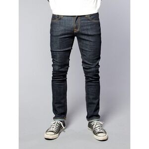 Nudie Jeans Tube Tom Slim Dark Wash Men Denim 34x34 34x32 Organic Cotton Grunge